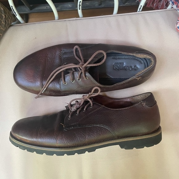 Columbia Salmon Harbor Leather Derby Shoe Brown 14 - Picture 1 of 7